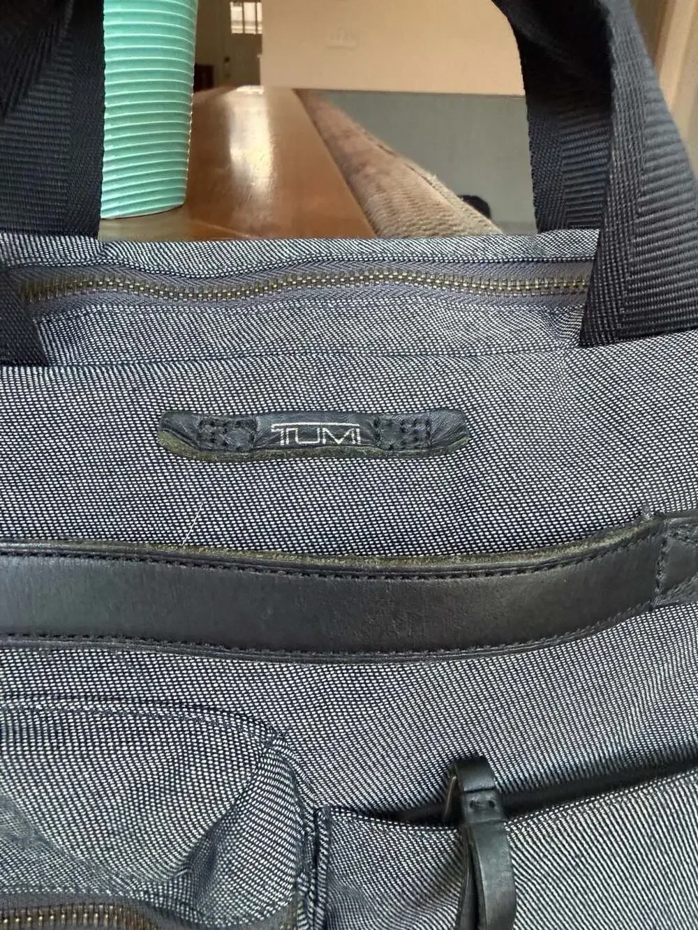 Tumi Alpha Bravo Slim Briefcase in Charcoal Grey Ballistic Nylon